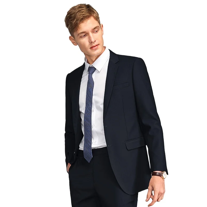 Mens Suits Blazer Pants Fashion Business Casual Slim-fit Formal Dress Banquet Work English Style Evening Dress Solid Color mens suit