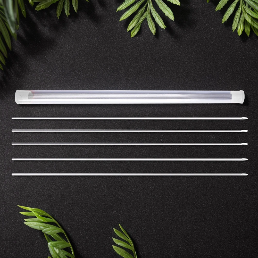 5Pcs Earthworm Hooking Needle Worm Baiting Needle Easy To Use Hollow Earthworm Hook Needle Fishing Baiting Tool Fishing Tackles