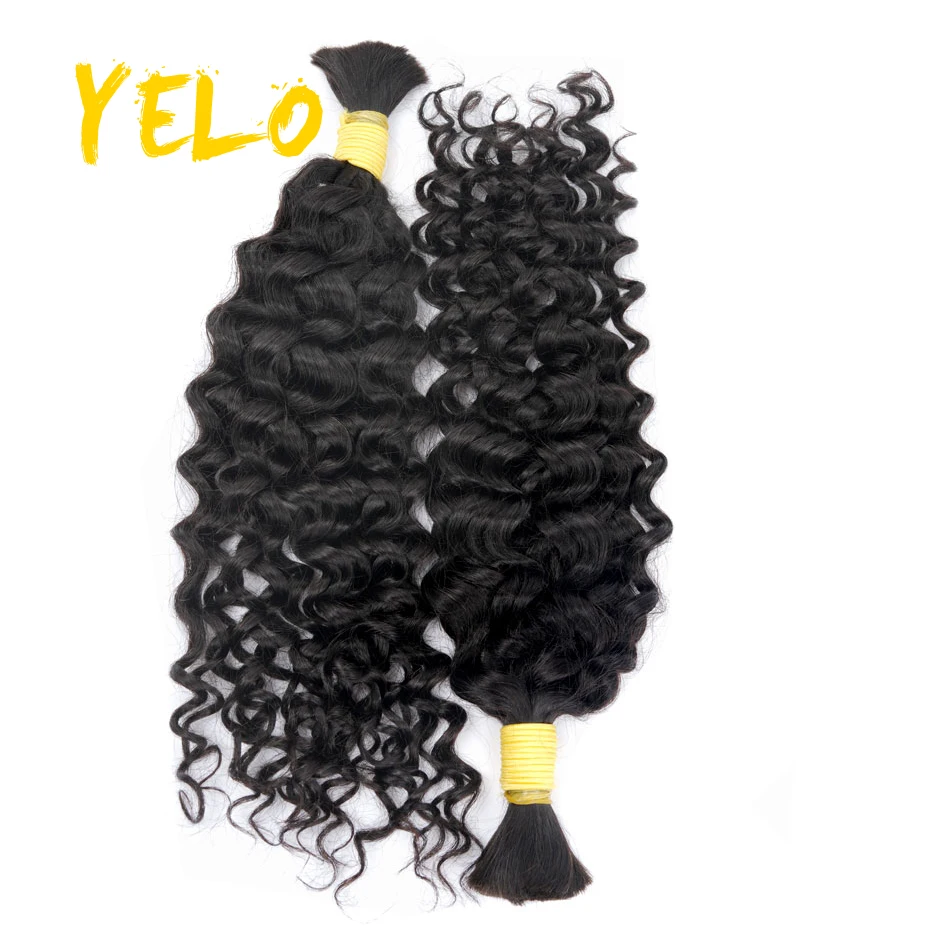 14-28 Inch Water Wave Bulk For Braiding Hair Extensions Colored Crochet Braids Hair Extensions Human Bundles For Women
