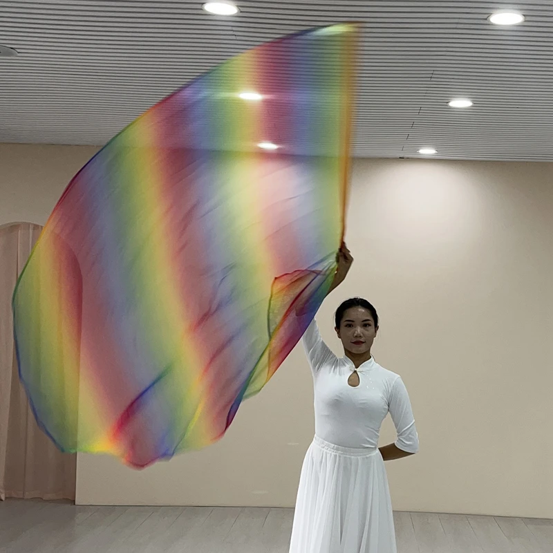 Dance Worship Flag with Telescopic Pole, Soft Praise Dance Flag Charming Flags Elegant Worship Flags Praise
