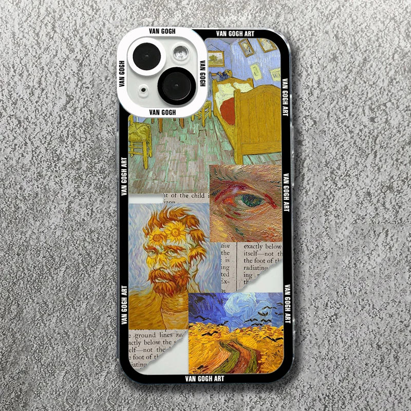 Vintage Oil Painting Scenery Clear Phone Case For iPhone 14 Pro Max 11 12 13  Pro Max XR XS Max 7 8 Plus X Shockproof Soft Bumper - AliExpress