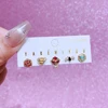 MIGGA 5pcs Mix and Match Hero Stud Earrings Set Gold Color Plated Cubic Zircon Stone Jewelry 1