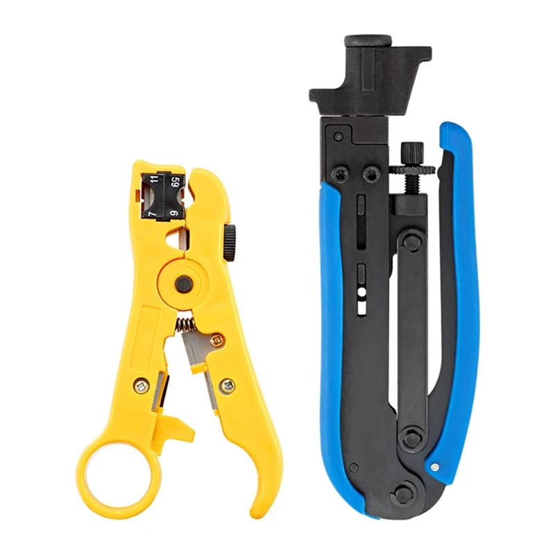 

Stripping/Crimping Pliers Set Stripping Pliers Crimping Pliers Set Coaxial Cable Extrusion Pliers Combined Tool Easy To Use