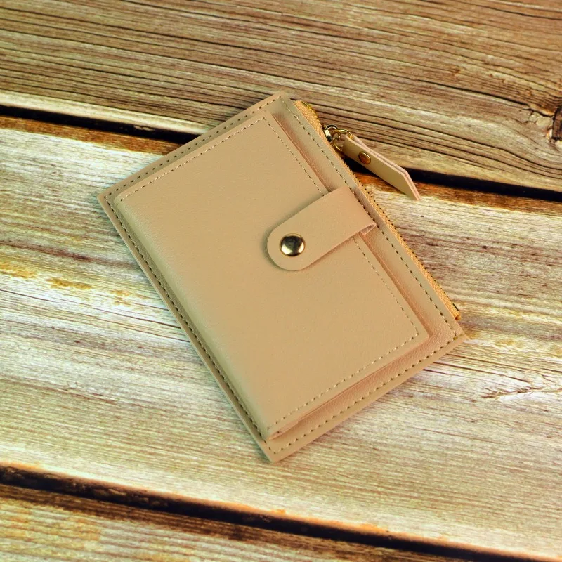 Elegant Women's Leather Wallet - Compact, Slim, Multi-Card Holder with Hasp Closure