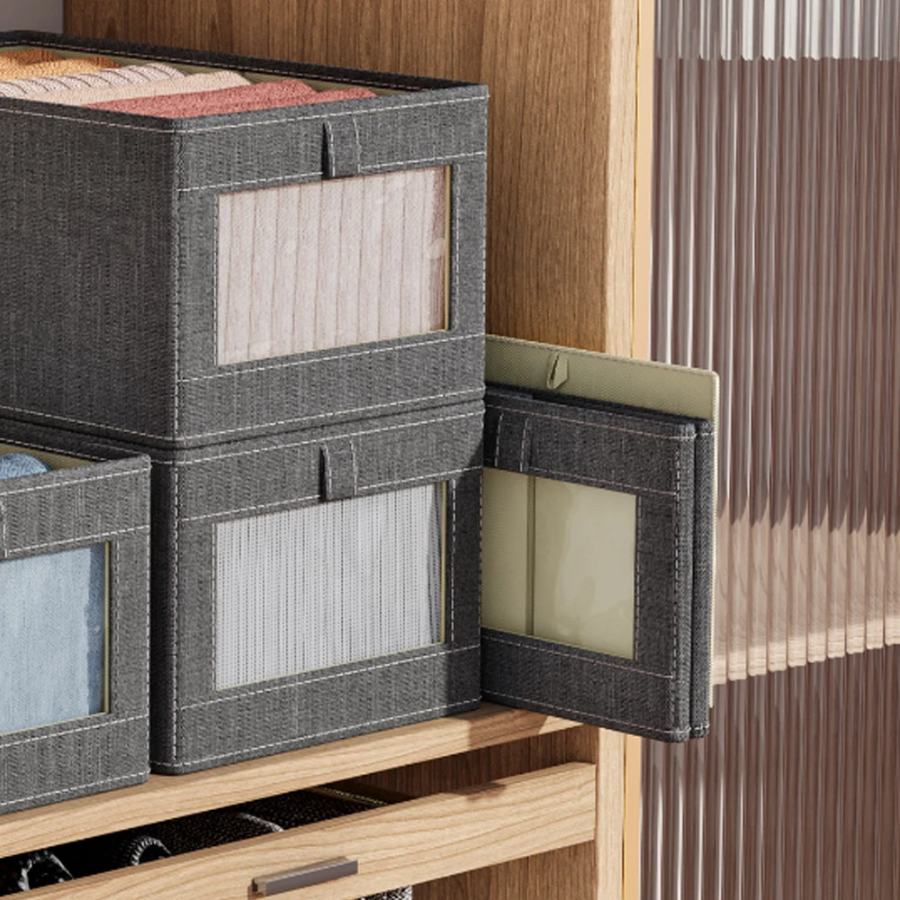 1PC/2PC Visible Window Organizer Fabric Organizer Pants Clothes Storage Goodies Closet Clothes Storage Box Drawer Organizer Box 5