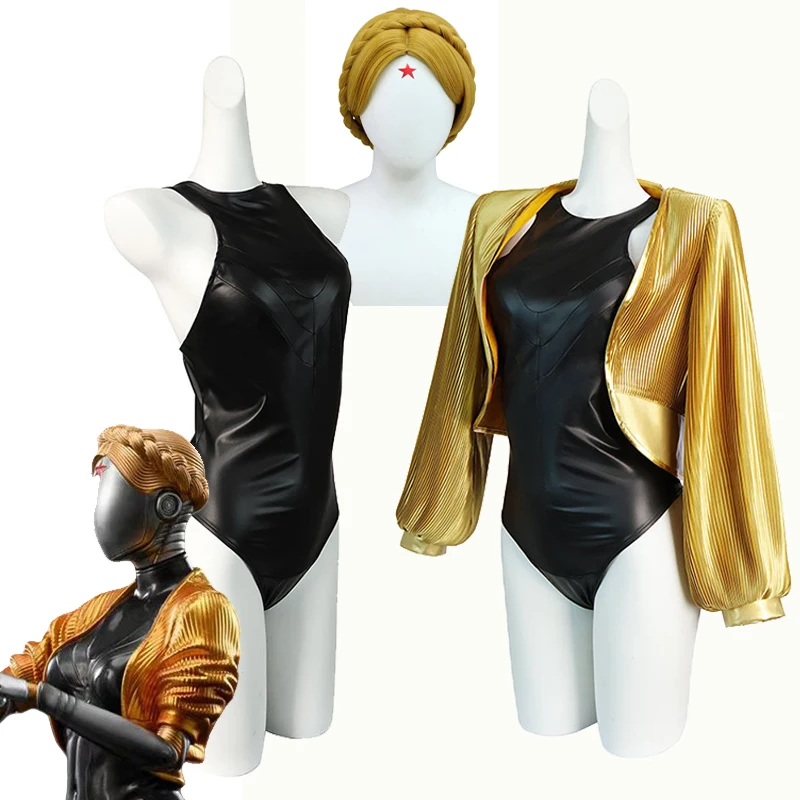 

High Quality Atomic Heart Cosplay Costume Robot Twins Left and Right Cosplay Jumpsuit Game Twins Atomic Heart Figuresuit Wig