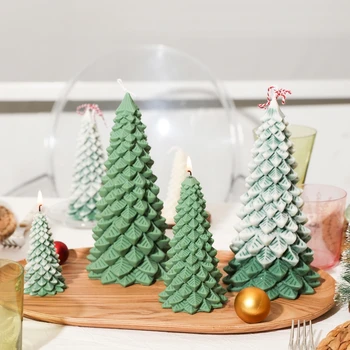 Christmas Tree Candle Silicone Mould for Scented Aromatic Handicraft Christmas Decor Handmade Candle Making Holiday Gifts