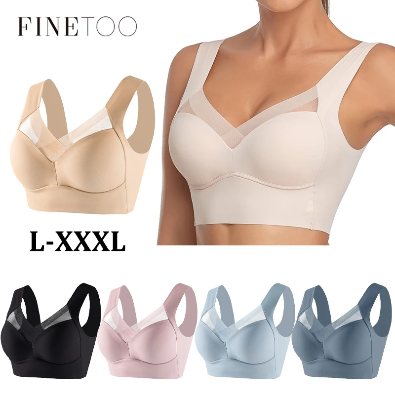 

Women Seamless Plus Size Bras Sexy Patchwork Lace Top Push Up Sports Brassiere Female Backless Fitness Sleep Vest Bralette New