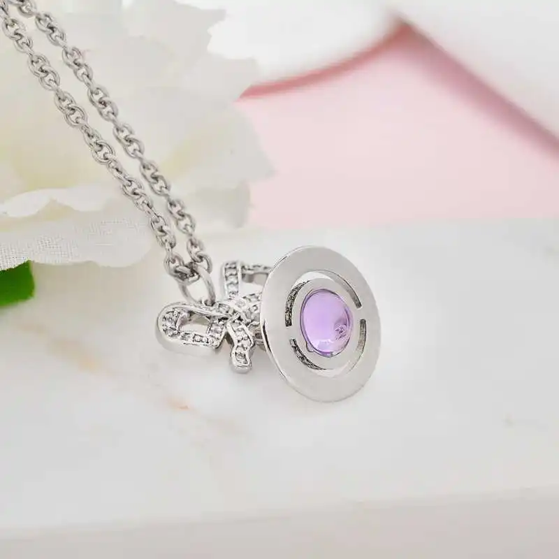 

S925 Sterling Silver Colored Bead Saturn Necklace Princess Style