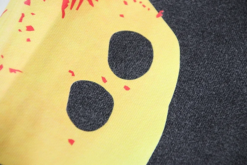 Yao Fashion Streetwear Hip Hop Vintage Outdoor Kanye West Short Pants Hip Hop Smiley Face Print Casual Shorts for Men