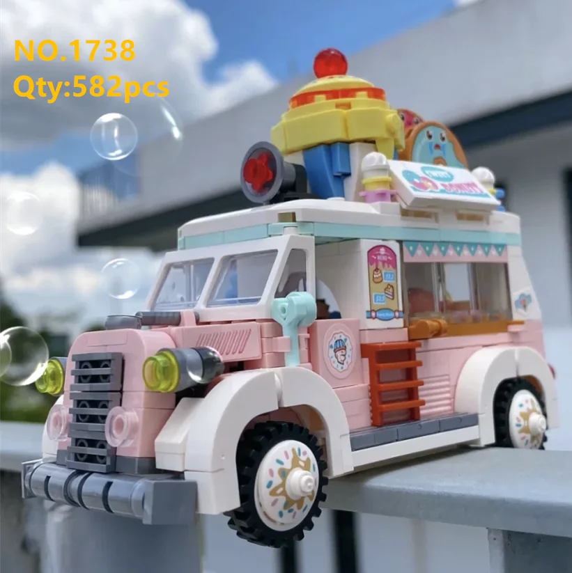 LOZ 미니 블록 십대 빌딩 장난감, 소년 소녀 퍼즐 스낵 트럭, 여성 선물, 홈 장식, 1737 1738 1739 1740