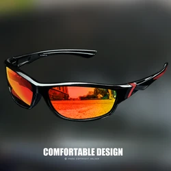 Men's Polarized Sports Sunglasses with UV Protection (C5 Red)