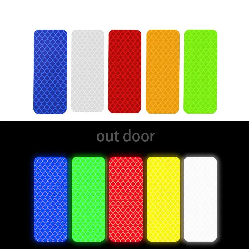 Reflective Stickers 10pcs/set Warning Night Visibility Adhesive Strips Waterproof Reflectors Bicycle Tape For Vehicle Motorcycle