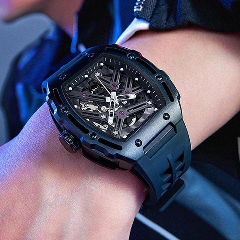 AILANG Nuovo orologio da polso sportivo meccanico scheletrato in acciaio inossidabile, orologio automatico impermeabile, orologi da uomo di marca superiore, Reloj Hombre_voghion.com