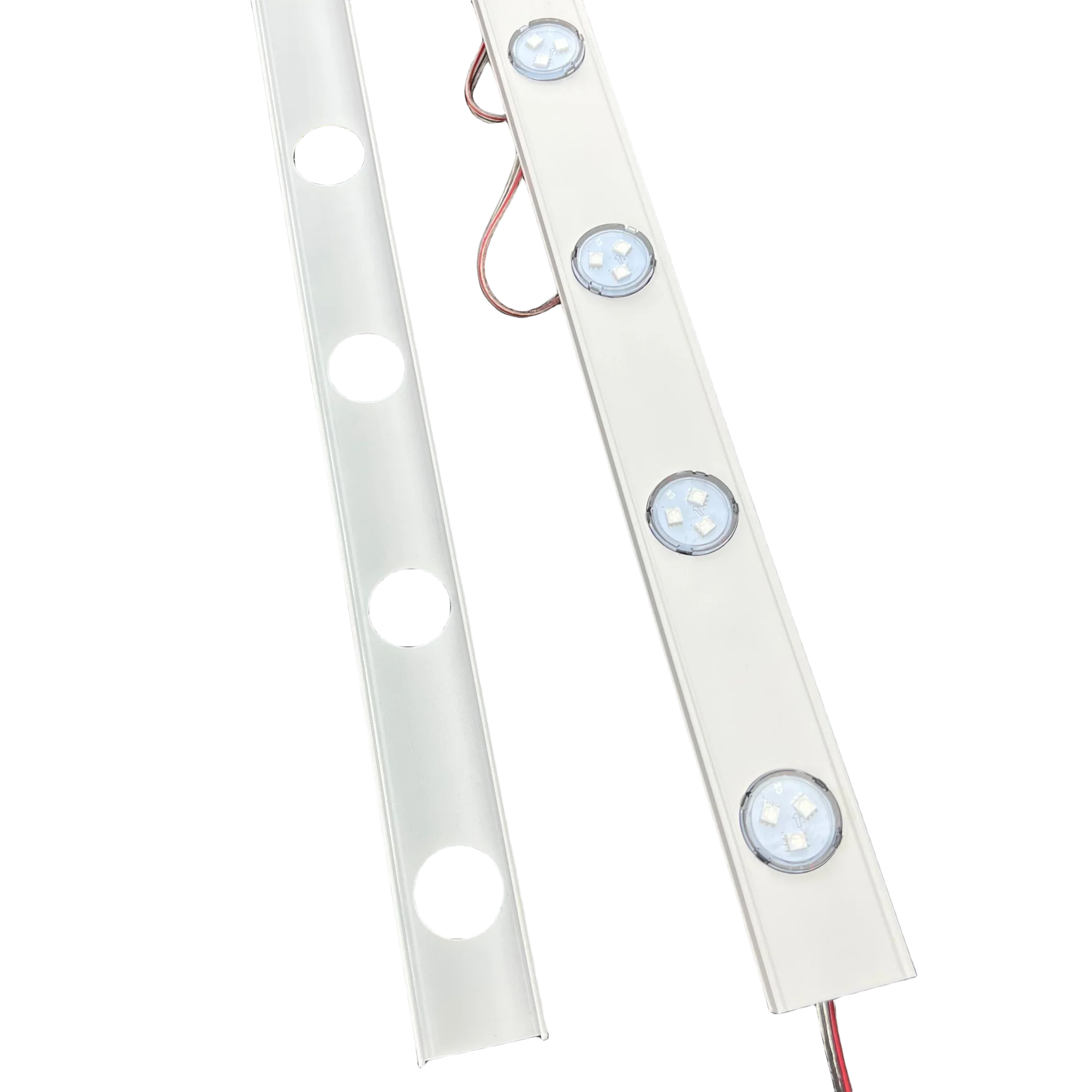 LED 주소 지정 가능 RGB 픽셀 모듈, IP68 플랫 클리어 커버 클리어 와이어, 0.72W/픽셀, 10cm, 15cm, 20 픽셀/스트링, 30mm, 12V WS2811