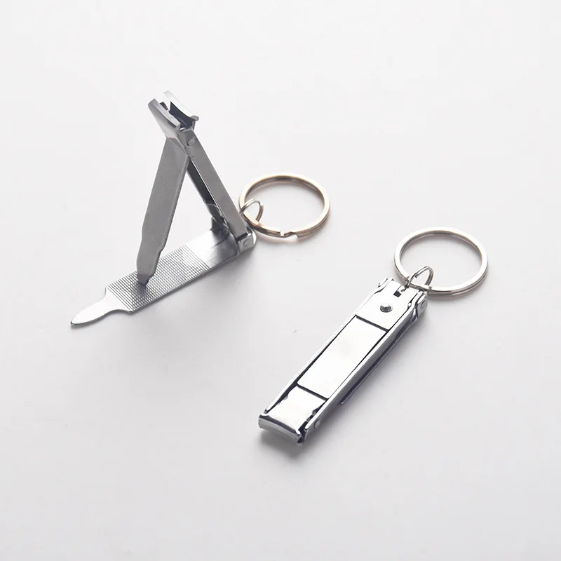 Nail Clippers 5 IN 1 Stainless Steel Ultra-thin Foldable Hand Toe Nail Clippers Cutter Trimmer Manicure Scissors Free Nail File Ring