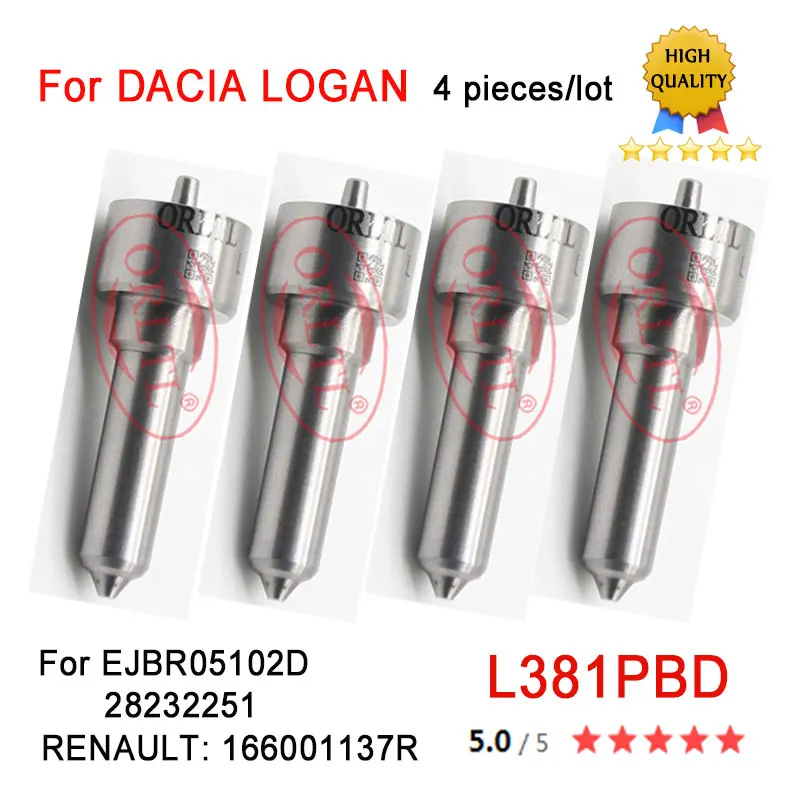 4 Pezzi Per Renault 28232251 Ejbr05102D 166001137R L 381 Pbd Ugello Carburante L381Pbd Ugello Iniettore Common Rail