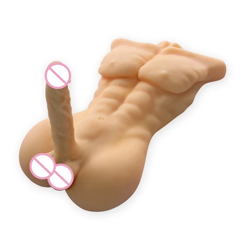 Strong Men's Body Sex Doll Tanned Skin Huge Penis Women Men Masturbation Sex Doll 18+ Big Dildo Cock Erotic Adult Supplies