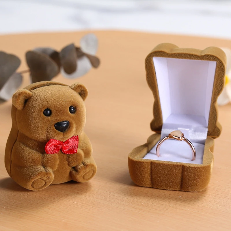 Charming Teddy Bear Jewelry Box, Ring Organizer, Suitable For Storing Rings, Earrings And Other Jewelry, Exquisite Jewelry Box