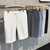 Chino Shorts Men Front Pleated Shorts Casual Bermuda Work Wear Shorts Korean Fashion Pants For Summer 1