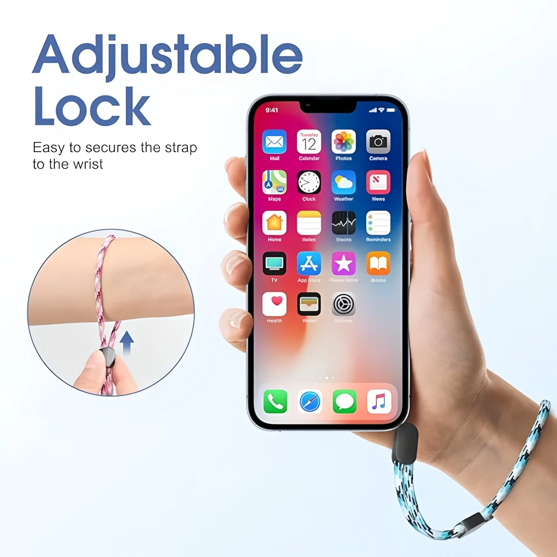 8pc 조정 가능한 나일론 손목 스트랩 끈 다채로운 색상의 휴대 전화 카메라 USB 플래시 드라이브 ID 배지 홀더