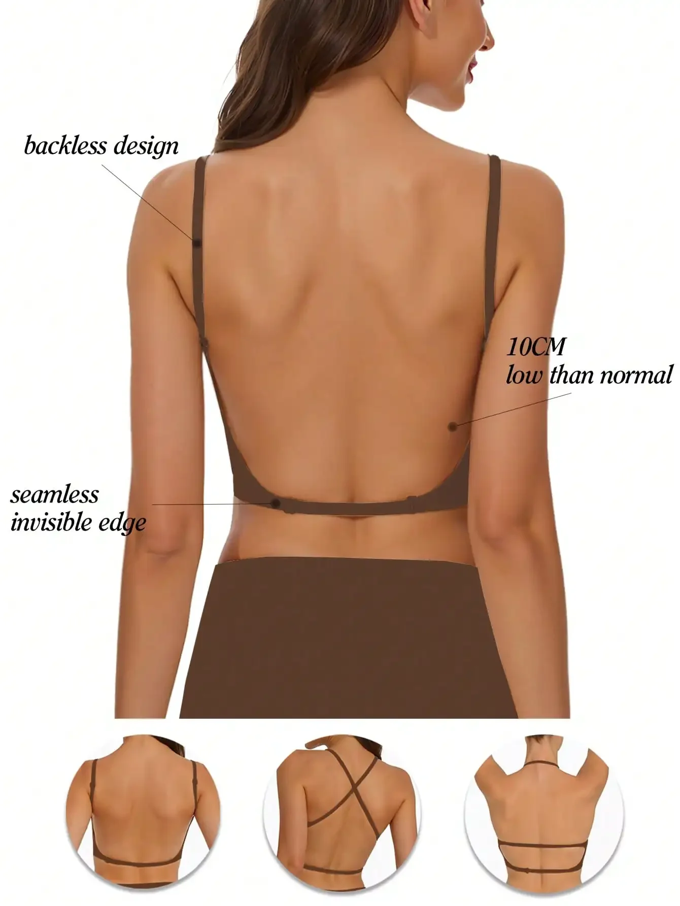 Women's Seamless Backless bra backless strapless underwear Summer bra,Bra For Wedding Dress 1