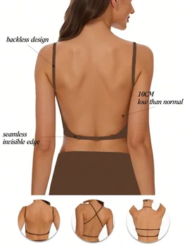 Women's Seamless Backless bra backless strapless underwear Summer bra,Bra For Wedding Dress 1