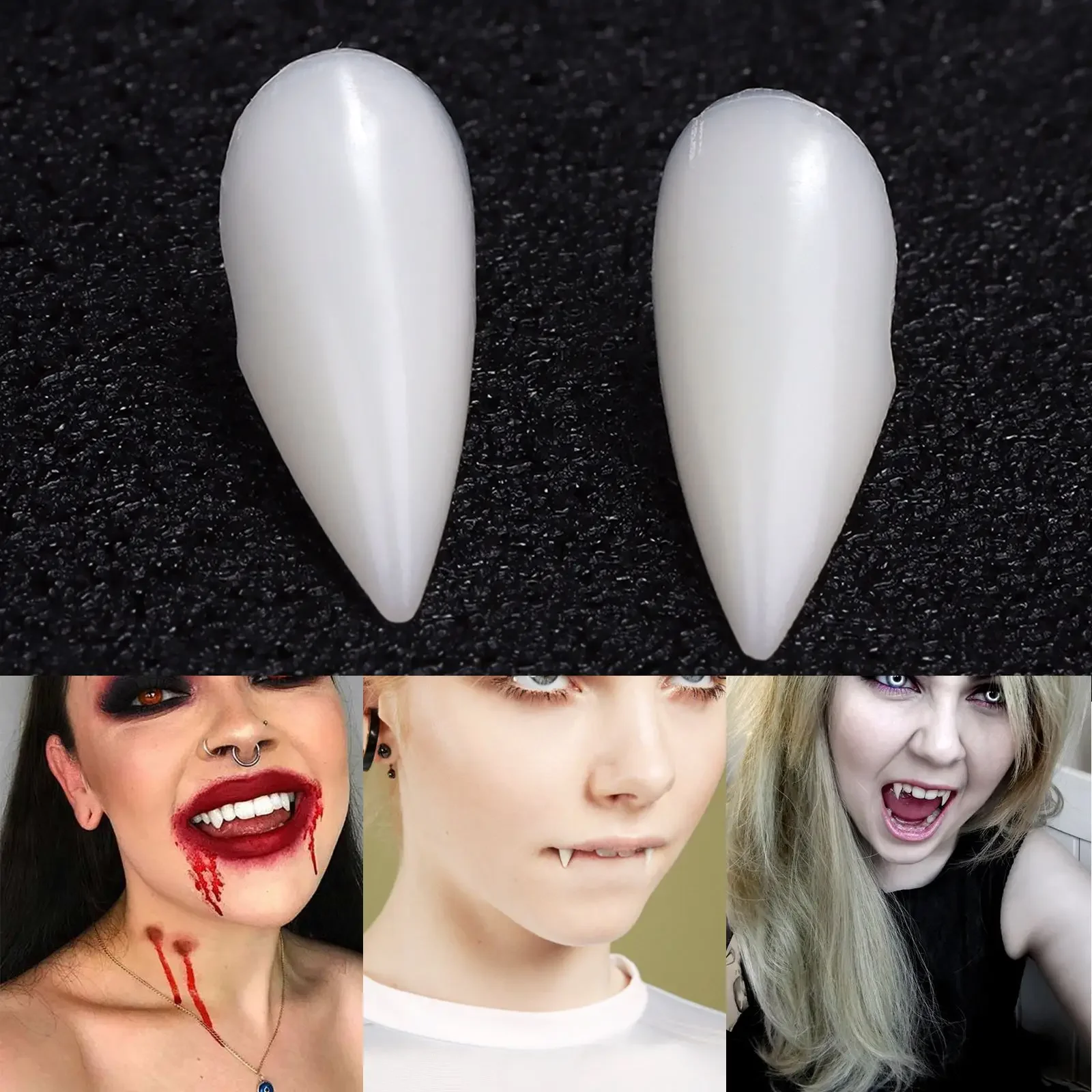 Spooky Halloween Vampire Fangs with Adhesive