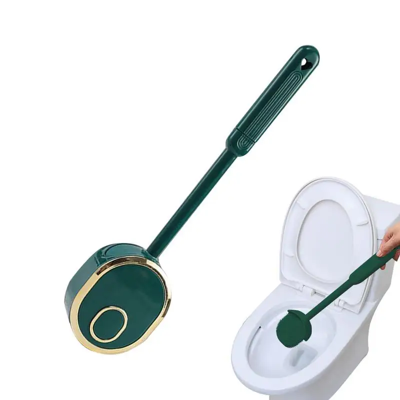 

Long Handle Toilet Brush With Holder Wall Mounted Toilet Bowl Brush Head Flexible Deep Cleaning Brush Bathroom Accessories