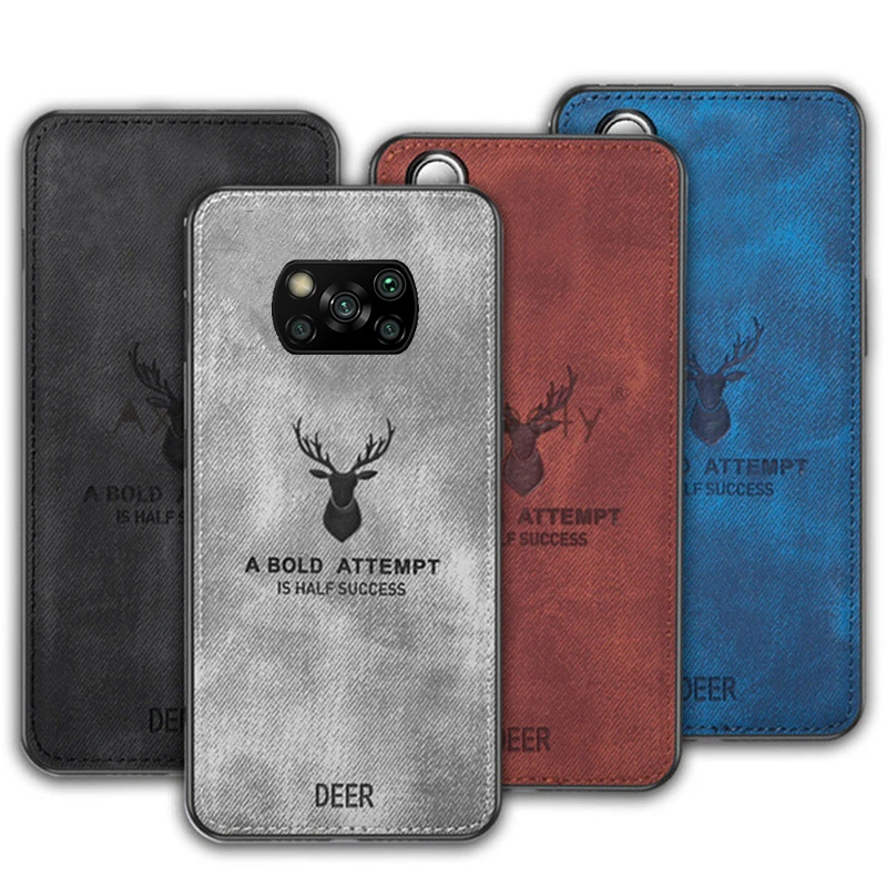 Прочный тканевый чехол для телефона Xiaomi Poco X3 M5s X5 F3 Mi 11 13 Lite 12 9T 10T 11T Redmi Note 9 9S 10 Pro, тканевый чехол с оленем