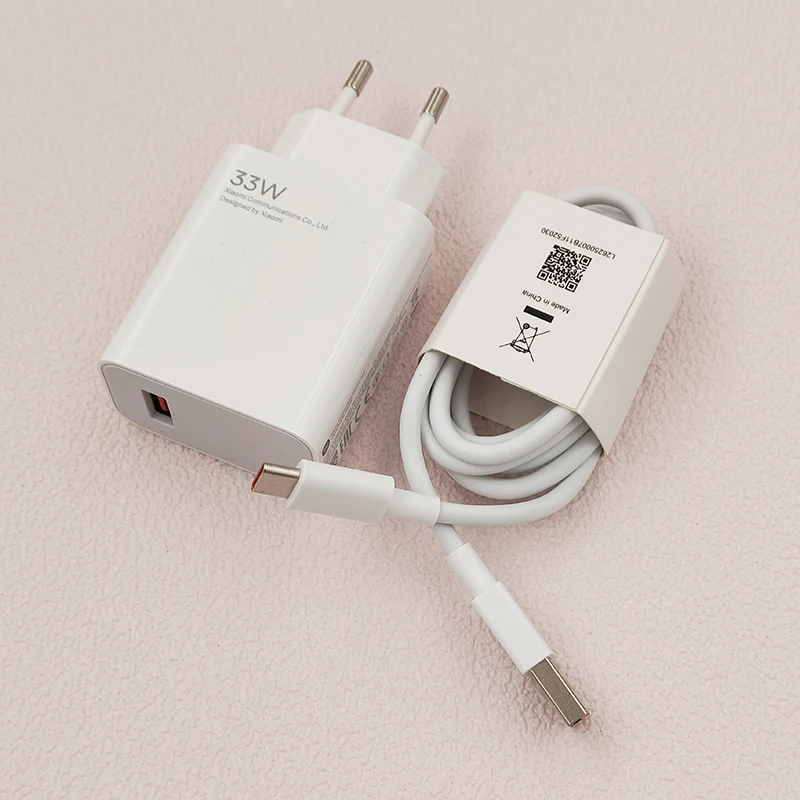 Caricabatterie USB C 33W TurboCharge Con Cavo 1m Per Xiaomi Mi14, Mi13, Redmi Note 13, Poco X6 E Altri, Originale