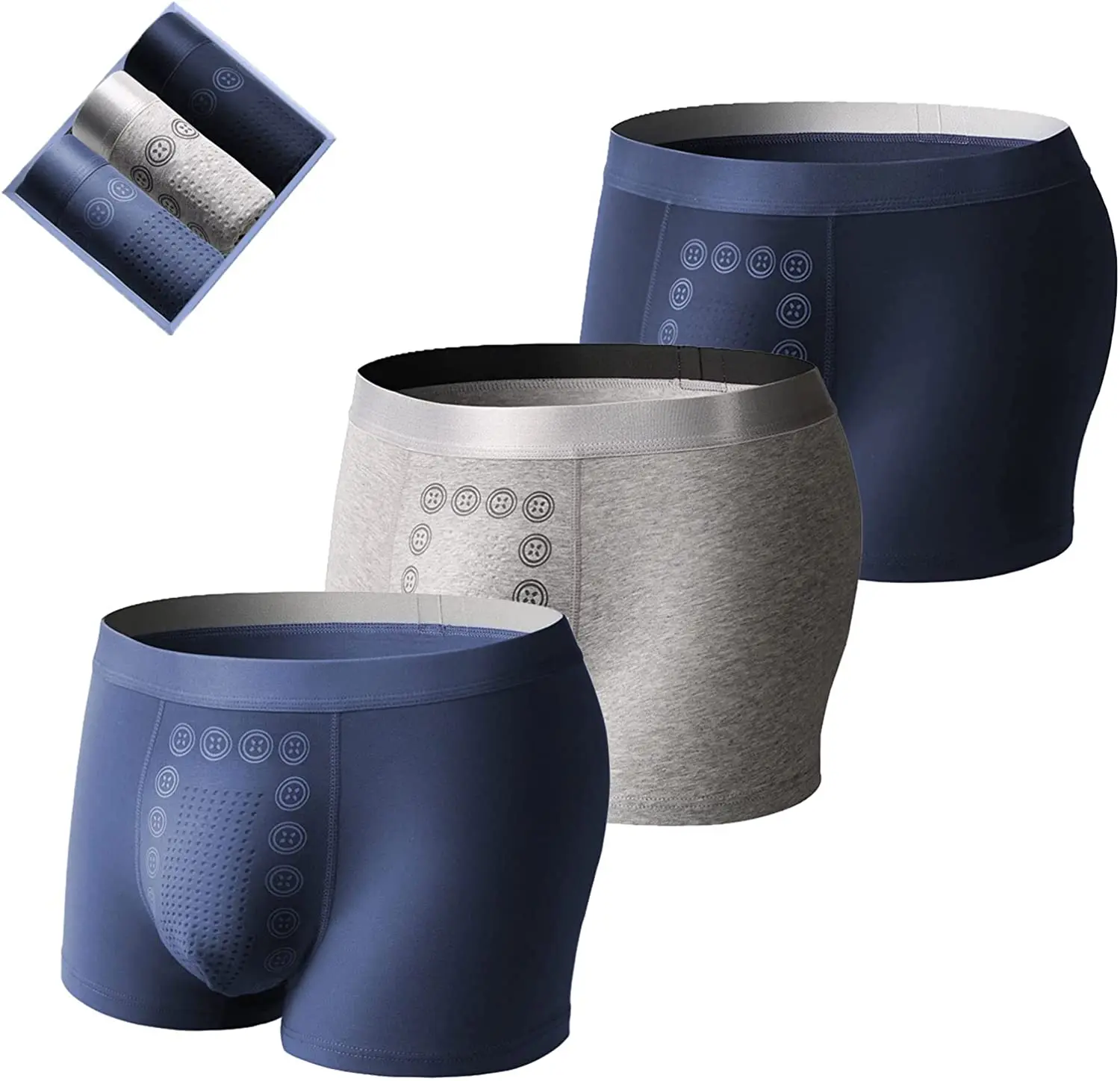 thumbnail image 1 of Ropa interior para hombre con terapia de campo energético Eft, 3 piezas/juego, calzoncillos tipo bóxer para hombre, calzoncillos tipo bóxer con ajuste magnético, parte inferior transpirable, pantalón, 1 of 5