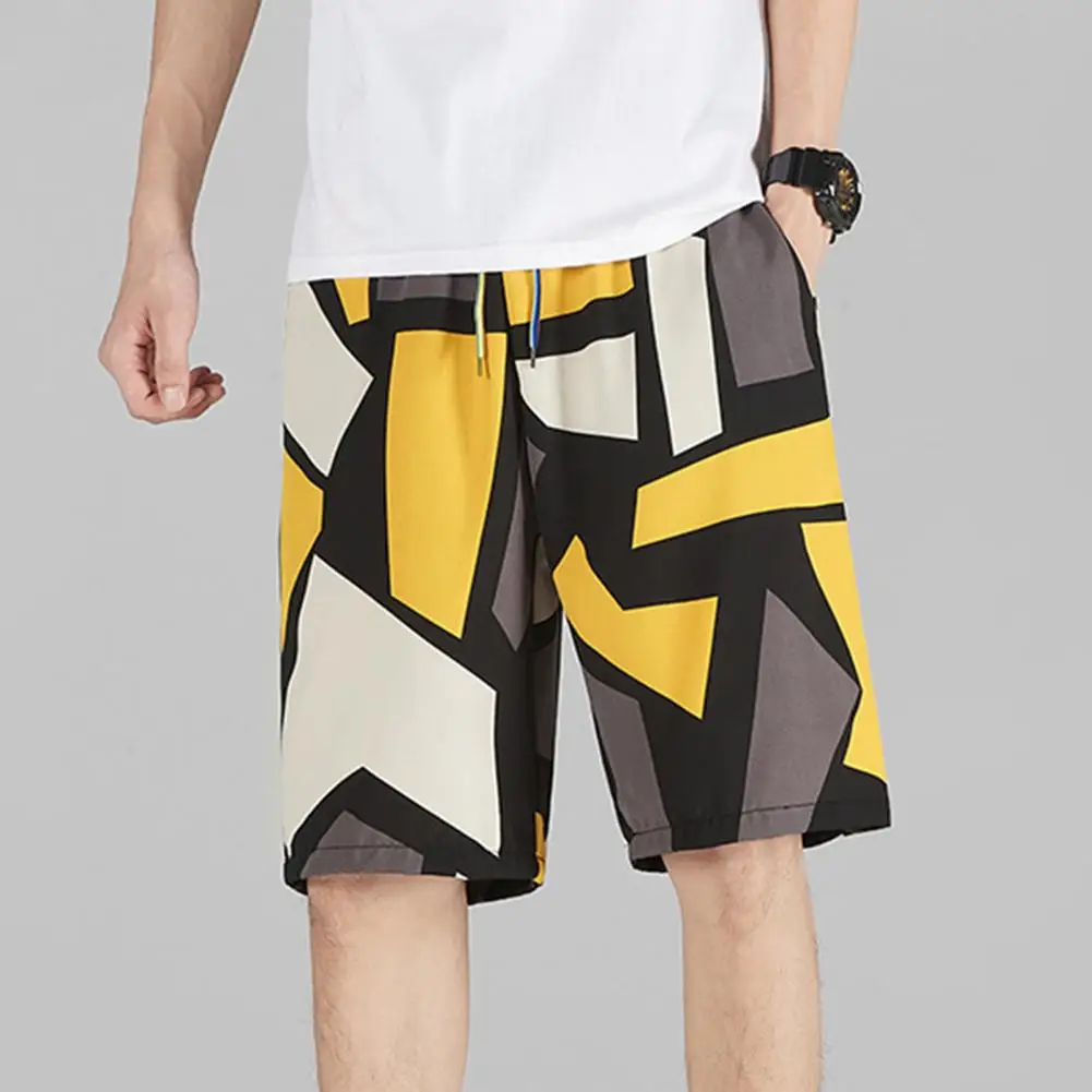 

Men Vacation Shorts Streetwear Men's Summer Sport Shorts with Elastic Drawstring Waist Letter Printing Pockets Wide for Active