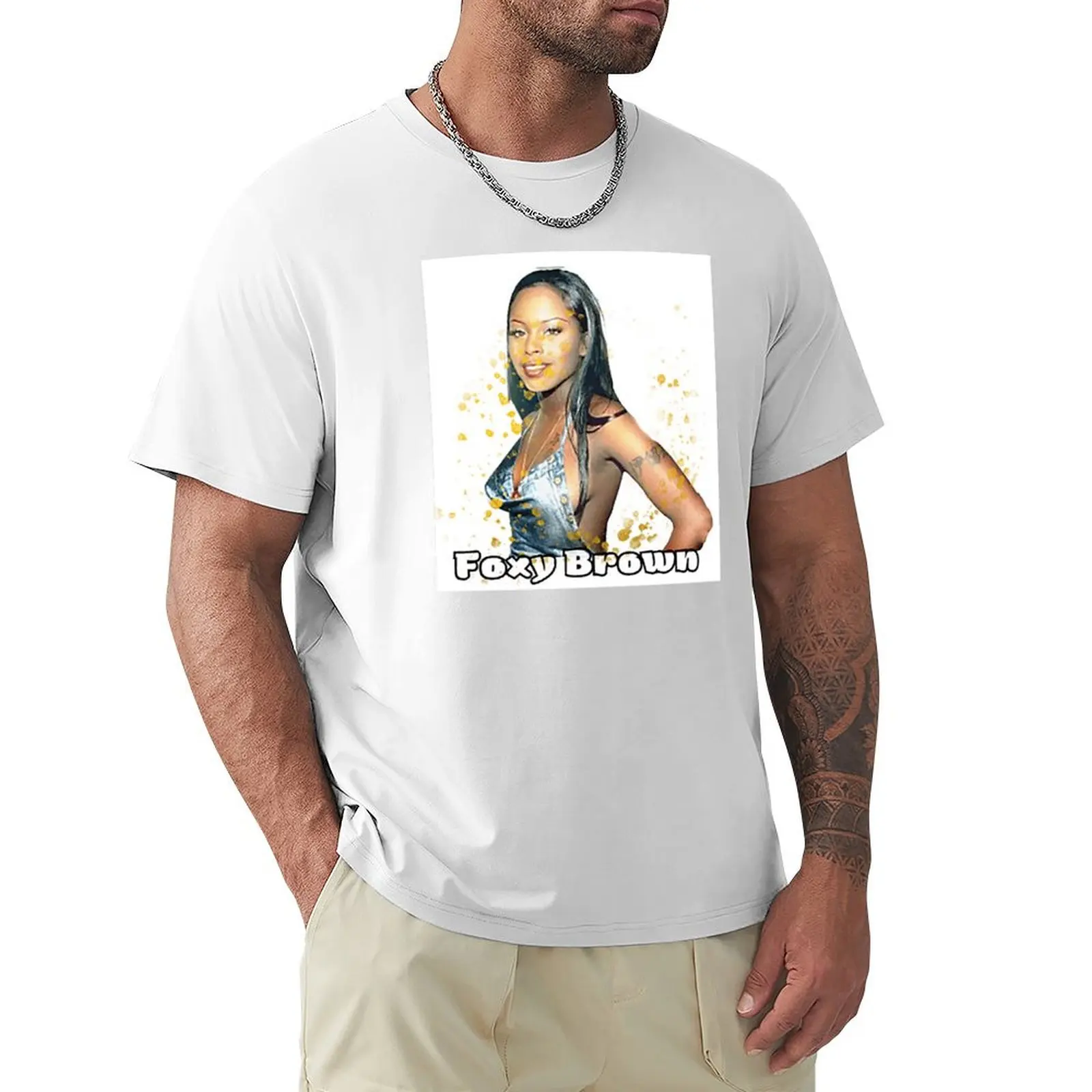 Foxy Brown T-Shirt Vintage Clothes Blanks Kawaii Clothes Hippie Clothes Men Workout Shirt