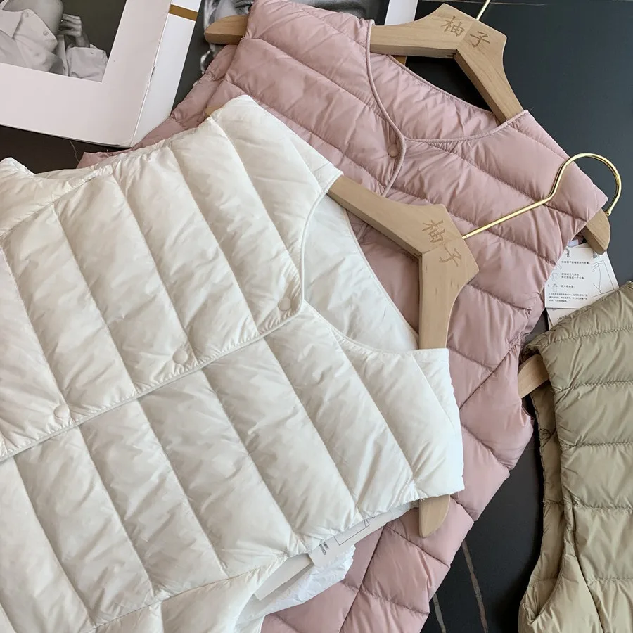 Winter Liner Warm Sleeless Women Vest 2023 New Arrivals Female Winter Keep Warm Collarless Ultralight Quilted Puffer Vest
