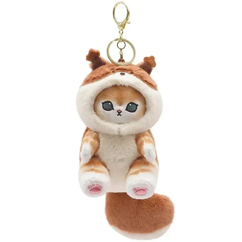 Cute dress-up Raccoon Shark Cat Plush Dolls Keychain Pendants Couple Hanging Ornaments