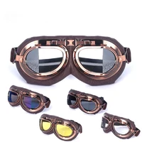 Lunettes de moto en cuir vintage, lunettes de vélo D343, lunettes de casque de jet rétro, lunettes de sport de plein air, lunettes interdites 3