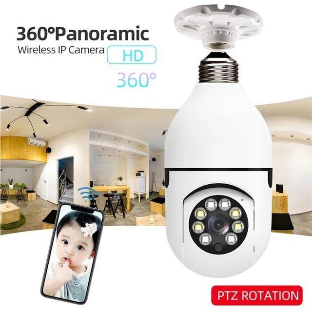 Wireless WiFi Smart Home Security Camera, CCTV Video Surveillance Bulbo, Monitor de Proteção, Rastreamento AI, Zoom Digital 4X, IP, 5G, 3MP 3