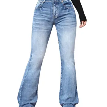 여성용 플레어 청바지, 빈티지 클래식 데님 바지, 블루 벨 바텀 청바지, 90 년대 스타일, 곡선 하라주쿠 스트레이트 바지, 컬럼비아 디자이너