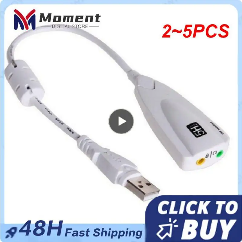 노트북용 외장 사운드 카드 USB 2.0 7.1 채널 어댑터, 3D 가상 오디오 사운드 트랙 헤드셋 마이크 3.5 잭, 2  5 개