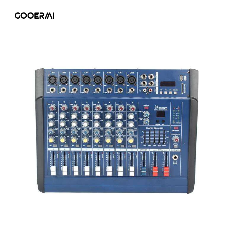 구어미 PMX-802D 8채널 믹서 USB 인터페이스 컨트롤러 이펙트 사운드 믹서 DJ 콘솔 파워 믹서 앰프 (스테이지용)