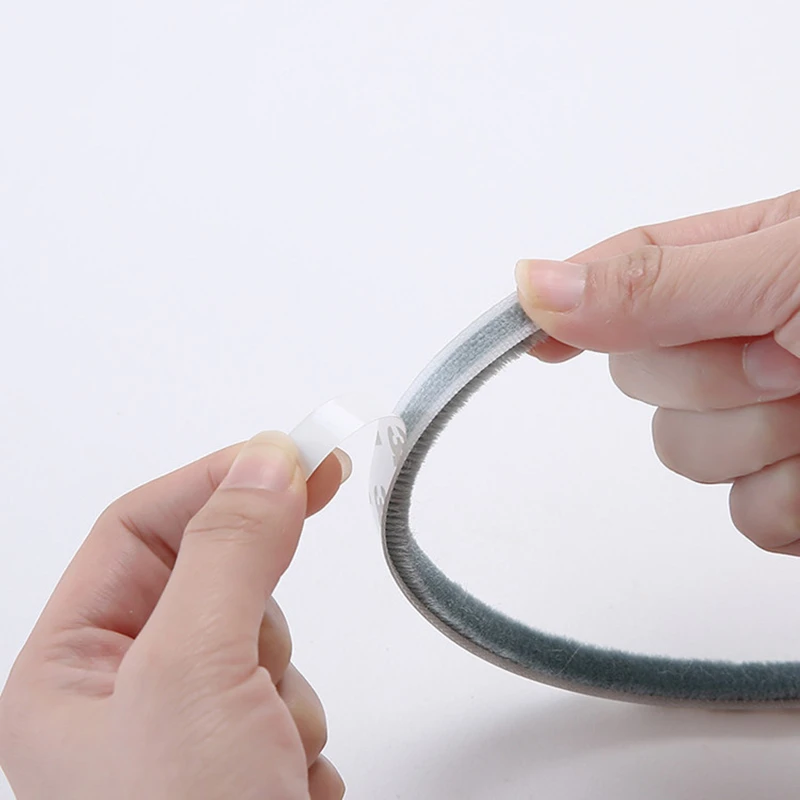 5/10M Brush Strip Self Adhesive Door Window Weather Stripping Sliding Wardrobe Door Sound Insulation Dust Sealing Strip