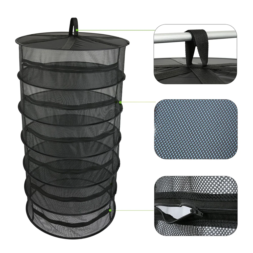 4/6 Layers Drying Net For Herbs Hanging Basket Folding Dry Rack Herb Drying Net Dryer Bag Mesh For Flowers Buds Plants Organizer 2