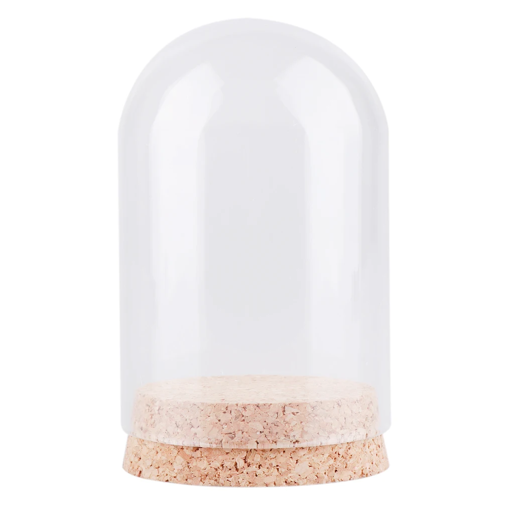 Modern Handcraft Glass Dome Cover Dry Flower Vase Wood Cork Base Landcrape Figurines Model Display Artwork 10Pcs glass display dome