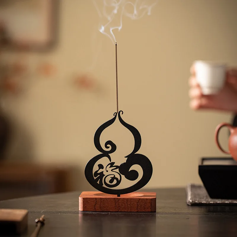 Creative gourd line incense burner incense seat sandalwood plate holder tea space indoor advanced aromatherapy burner tea