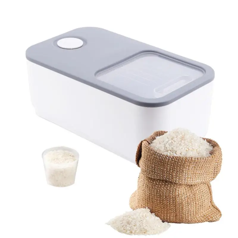 

Rice Dispenser Storage Rice Container Cereal Dispenser 22 Lbs Push-Pull Rice Bucket Flour Storage Container with Rolling Wheel