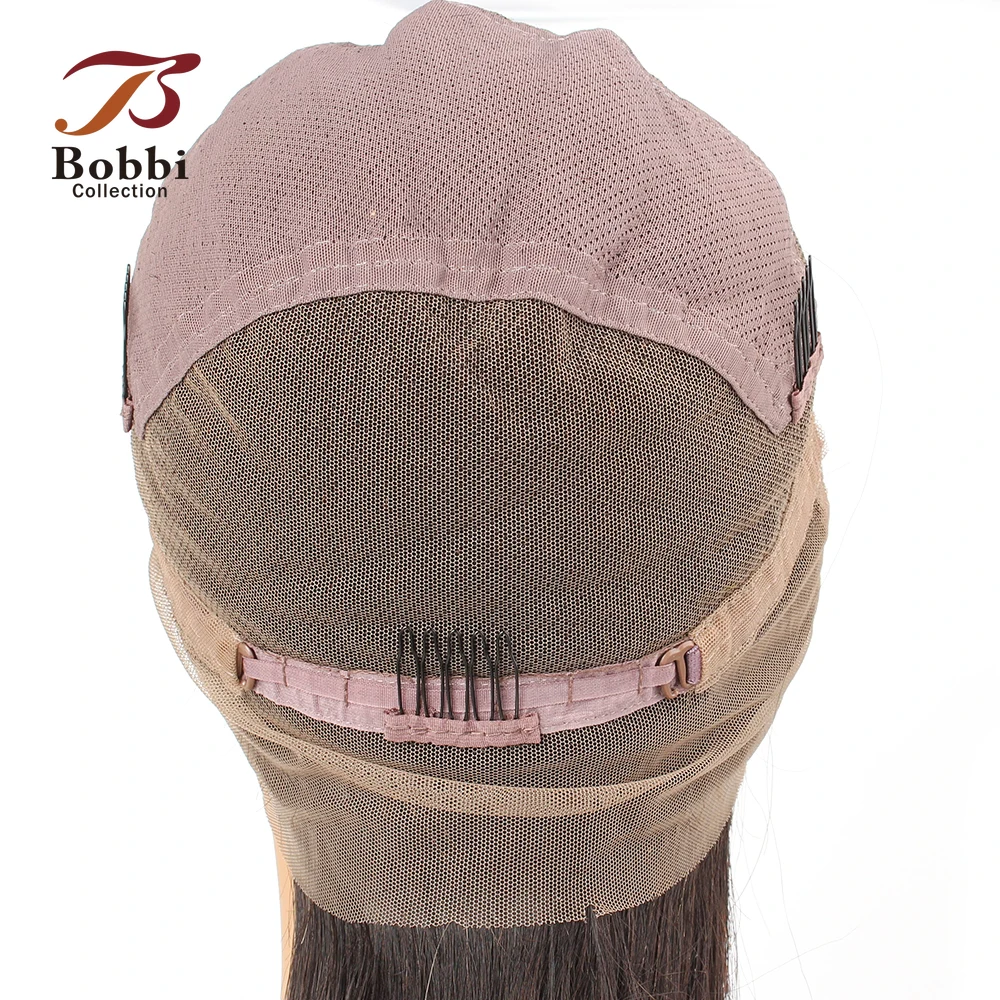 Full Lace Wig Human Hair Wig Silky Straight Pre-Plucked Transparent Lace Baby Hair Natural Color Virgin Remy BOBBI