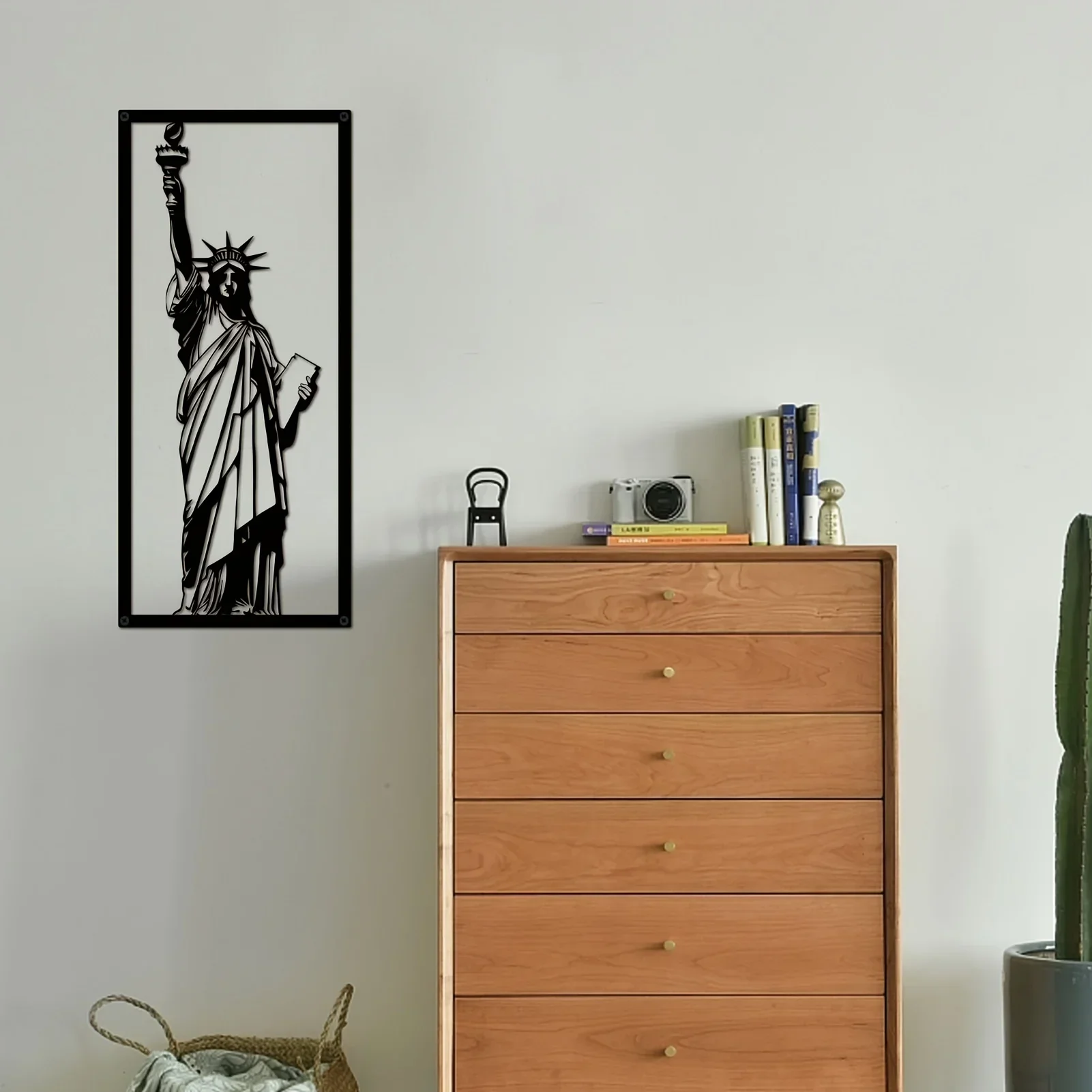 

Металлическая железная Статуя Свободы, настенное украшение в рамке, Неоклассическое стильное украшение для спальни, офиса, дивана
