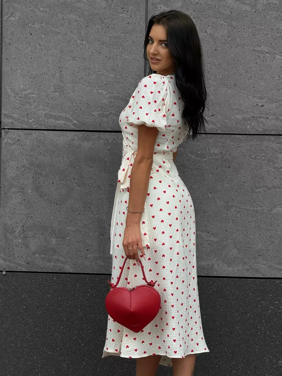 Women's Loose Fit Cotton Blend Maxi Dress with V-Neck & Short Sleeves Sf74ba7506513473e91467c41f7a9a99ed