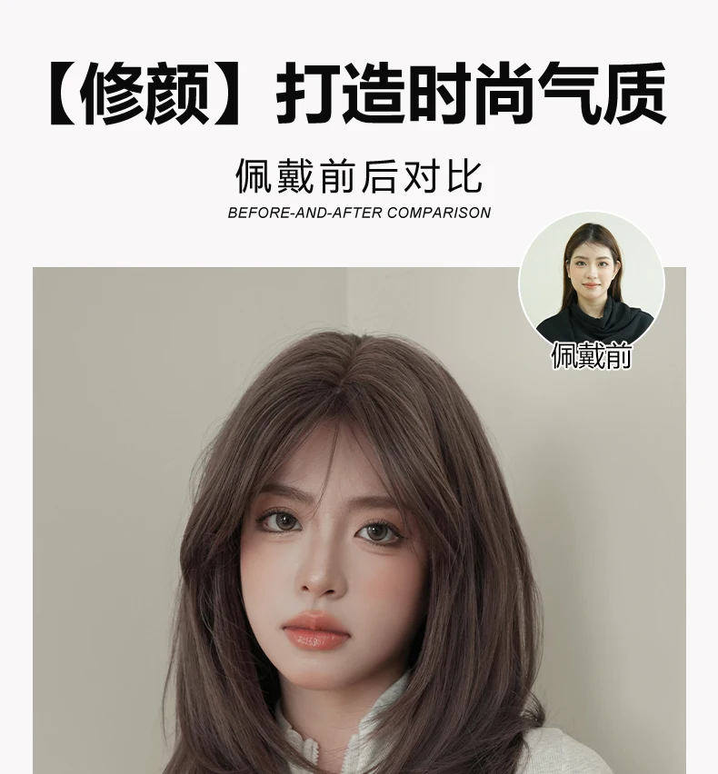 Elegant Wigs Long Straight Gray Purple Wigs with Curtain Bangs Heat Resistant Synthetic Layered Grey Middle Part Wigs